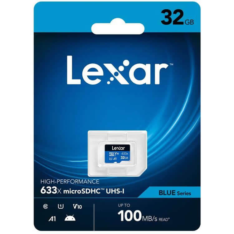 Lexar High-Performance 633x microSDHC/microSDXC UHS-I Card BLUE Series (No Adapter) - 32GB | 64GB