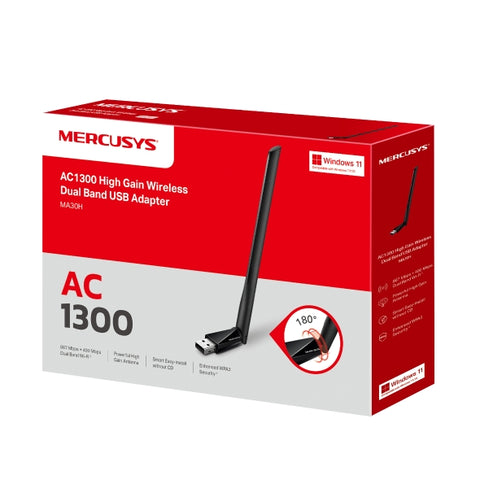 Mercusys MA30H AC1300 High Gain Wireless Dual Band USB Adapter