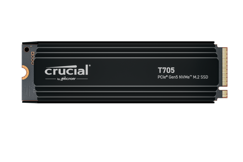 Crucial T705 PCIe Gen5 NVMe M.2 SSD with heatsink - 1TB | 2TB | 4TB