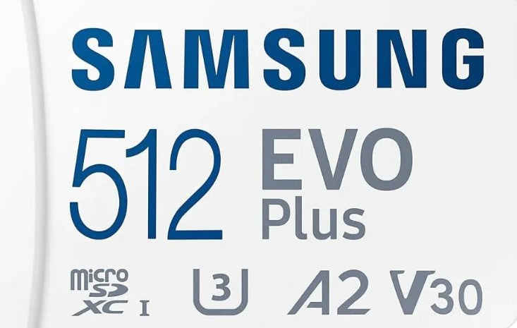 Samsung EVO Plus MicroSDXC up to 130MB/s Read, with SD Adapter 512GB