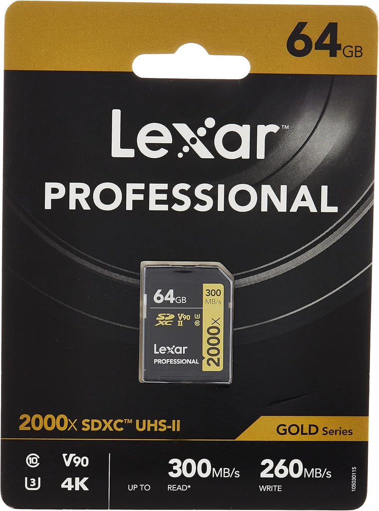 Lexar Professional 2000x SDHC/SDXC UHS-II Card GOLD Series - 64GB