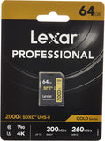 Lexar Professional 2000x SDHC/SDXC UHS-II Card GOLD Series - 64GB