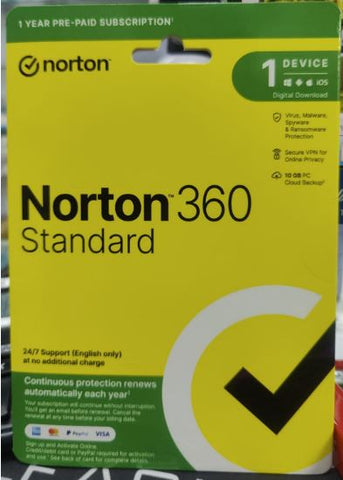 Norton 360 Standard 1 User 1 Device 12 Months