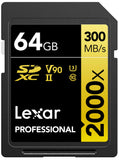 Lexar Professional 2000x SDHC/SDXC UHS-II Card GOLD Series - 64GB