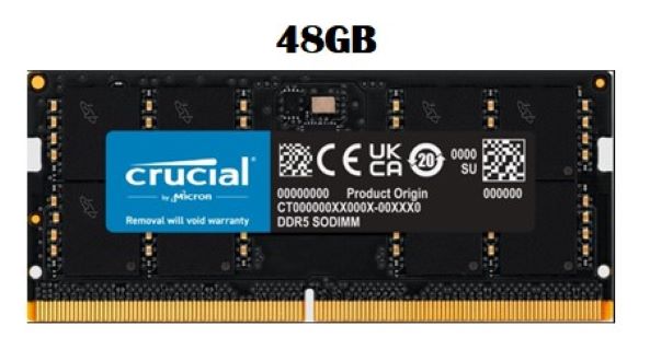 Crucial DDR5 5600Mhz Sodimm Laptop | 48GB | 64GB