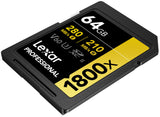 Lexar Professional 1800x SDXC UHS-II Card GOLD Series - 64GB | 512GB