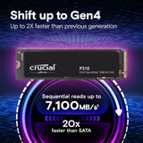 Crucial P310 PCIe Gen4 NVMe 2280 M.2 SSD - 500GB | 1TB | 2TB