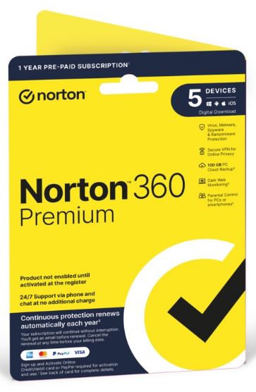 Norton 360 Premium Single User 1-year 5Devices | 10Devices