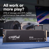 Crucial P310 PCIe Gen4 NVMe 2280 M.2 SSD - 500GB | 1TB | 2TB