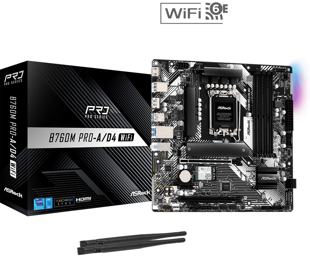 Asrock B760M PRO-A/D4 WiFi M-Atx LGA1700 Motherboard