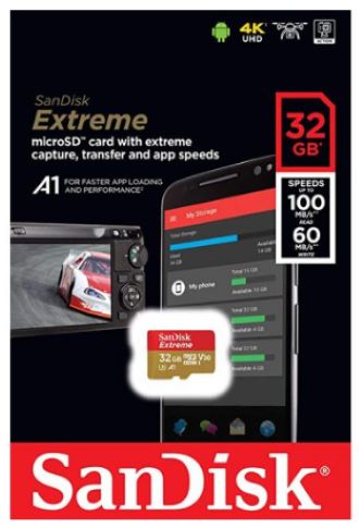 Sandisk SDSQXAF-032GB Extreme A1 MicroSDHC 100MB/s